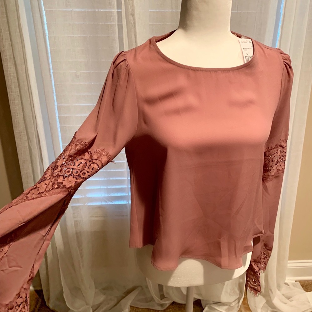 Mauve Lace Detail Top